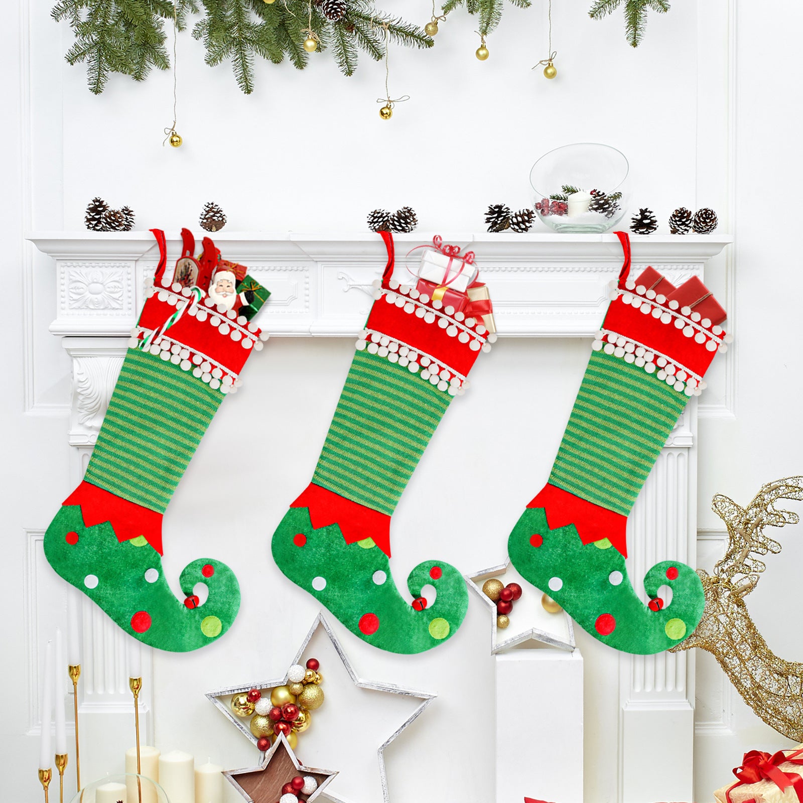 Fashion Simple Christmas Stockings Christmas Elf Decoration