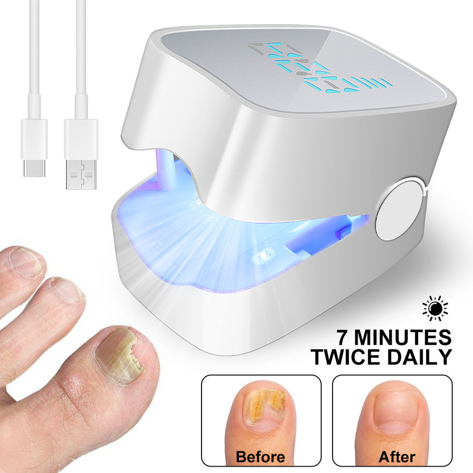 LED Light Nail Treatment ,Nail Fungus Treatment Device, Foldable Home Care For Discolored & Thickened Toenails Fingernails, Suitable For Home & Travel Use
