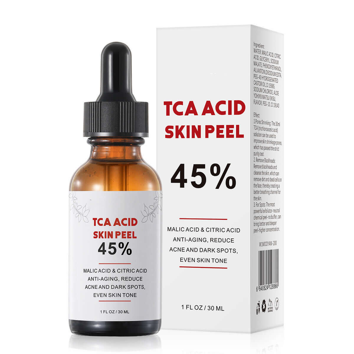 Rejuvenating Serum Repair To Remove Acne And Fade Acne Marks with TCA Acid Skin Peel 45% in a 30ml bottle.